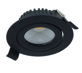 LCB LED Europe  LED Inbouwspot 85mm - IP44 Zwart - 5W 420Lm - 2700K 827 Warm Wit | Geschikt voor badkamer Zaagmaat 75mm - Dimbaar 230v