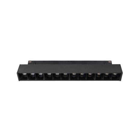 Spectrum voor de installateur LED 48V Magnetische Railspot - Zwart - Model S - 12W 1200Lm - 3000K 830 Warm Wit | 12 Leds - Track Bar - Shift Systeem 202x23x42mm 35D