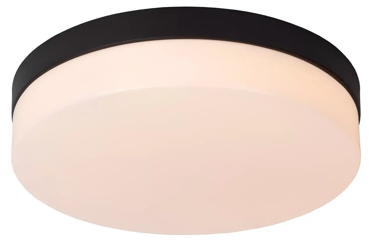 Lucide LED Plafonnière - IP44 - BISKIT -  Ø 23 cm - LED - 1x12W 2700K -  Zwart met sensor Lucide LED Plafonnière - IP44 - BISKIT -  Ø 23 cm - LED - 1x12W 2700K -  Zwart met sensor