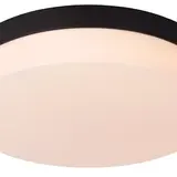 Lucide LED Plafonnière - IP44 - BISKIT -  Ø 23 cm - LED - 1x12W 2700K -  Zwart met sensor