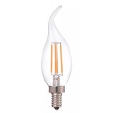 LCB LED Europe  Set van 10 - LED Filament lamp dimbaar - E14 Fitting - Kaars Vlam Helder glas C37 - 4W 340Lm - 2700K Warm Wit | Vervangt 40W