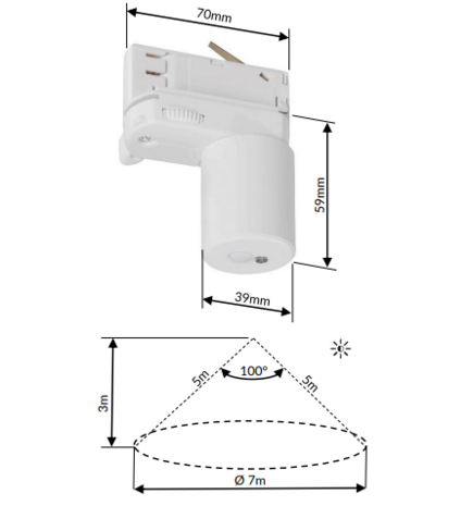 Aimotion Casambi LED Spanningsrail 3-Fase Intrack Sensor Beweging en daglichtsensor | Wit - 3-Fase connector - Smart Aimotion Aimotion Casambi LED Spanningsrail 3-Fase Intrack Sensor Beweging en daglichtsensor | Wit - 3-Fase connector - Smart Aimotion