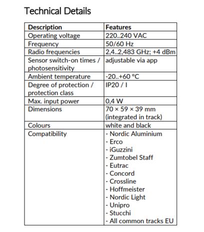 Casambi LED Spanningsrail 3-Fase Intrack Sensor Beweging en daglichtsensor | Zwart - 3-Fase connector  - Smart  Aimotion