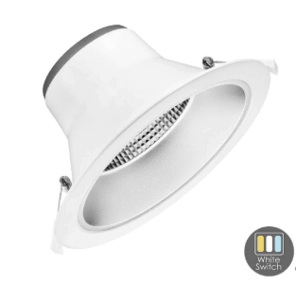 LCB LED Europe  LED Downlight IP22 - WIT -  SIA 175MM - 15W 1531Lm - 3000-5000k 830-840-850  | Multi Color Switch- Zaagmaat 145MM - incl. 1.5m Eurostekker