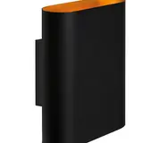 Lucide LED Wandlamp OVALIS - halfrond - Zwart / Goud - voor 2x E14 - 230v aansluiting