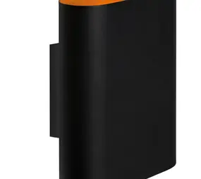 Lucide LED Wandlamp OVALIS - halfrond - Zwart / Goud - voor 2x E14 - 230v aansluiting