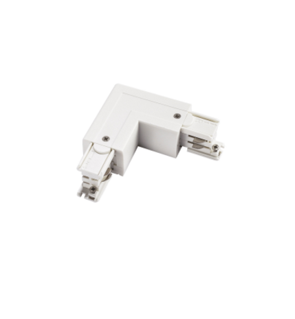 Spectrum 3-Fase Spanningsrail toebehoren | L stuk - Hoek verbinding - Links voeding Connector - 3 phase - Wit Spectrum 3-Fase Spanningsrail toebehoren | L stuk - Hoek verbinding - Links voeding Connector - 3 phase - Wit