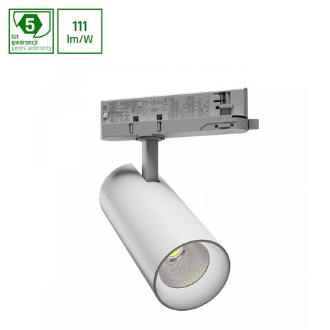 Spectrum LED Railspot 3F - Andromeda Wit  - 111Lm / W- 4000K 840 - CRI>90 - 15W - 27W Dipswitch - 5 jaar garantie