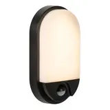 Lucide Bulkhead Ovaal Sensor - Wandlamp Buiten - LED - 1x10W 3000K - IP54 - Zwart - Beweging & dag/nacht sensor - IK08 Lucide Bulkhead Ovaal Sensor - Wandlamp Buiten - LED - 1x10W 3000K - IP54 - Zwart - Beweging & dag/nacht sensor - IK08