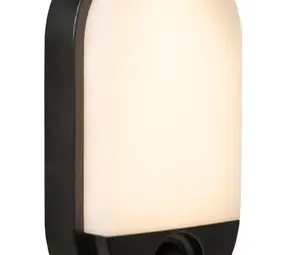 Lucide Bulkhead Ovaal Sensor - Wandlamp Buiten - LED - 1x10W 3000K - IP54 - Zwart - Beweging & dag/nacht sensor - IK08