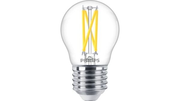 Philips LED Verlichting | Officieel distributeur LED lamp - E27 fitting - MASTER LEDLuster -DT2.5-25W - 927 - 2700K extra warm wit - P45CL - G