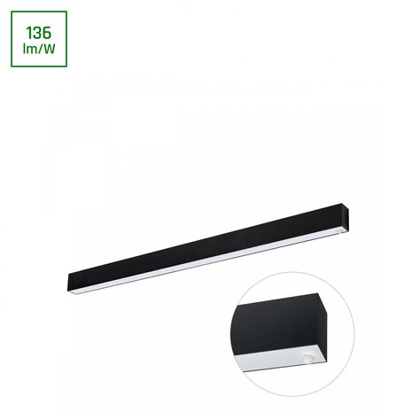 Spectrum voor de installateur LED Linear Armatuur zwart incl. bewegingssensor - 112cm 36W 4000lm