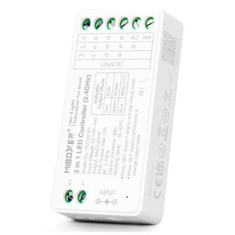 Mi-Light MiBoxer LED Controller 12A - LED Strip ontvanger 12V & 24V | RF bedienbaar 2.4GHz | RGB / RGBW / RGB+CCT