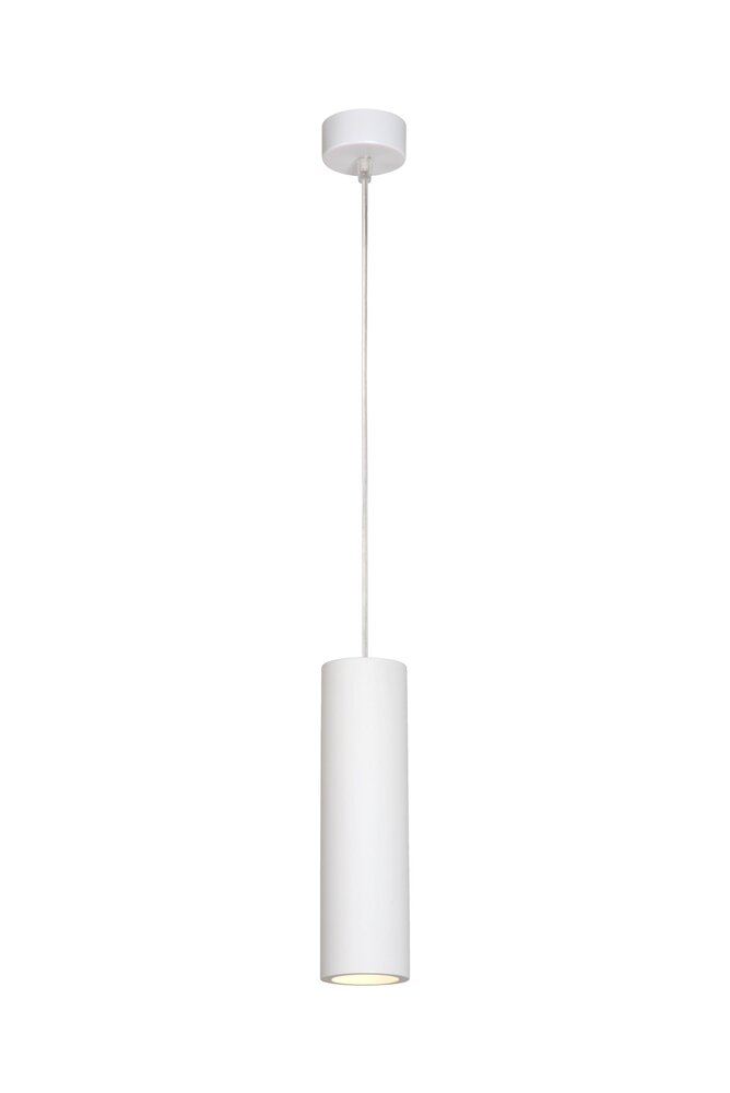 Lucide LED Hanglamp GIPSY 250MM - Japandi stijl Gips Wit - Ø 70MM  | GU10 Fitting - Pendel 1300MM - 250  x 70 MM