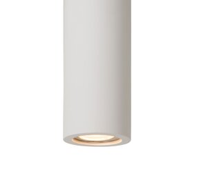 Lucide LED plafondspot IP20 - Tube GIPSY rond wit - GU10 fitting - overschilderbaar - excl. LED spot