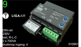 LCB LED Europe LED Dimmer DUO - 700W x 2 - DALI2 - Triac | Din rail - LIGA.AIR.UD-700-C LCB LED Europe LED Dimmer DUO - 700W x 2 - DALI2 - Triac | Din rail - LIGA.AIR.UD-700-C