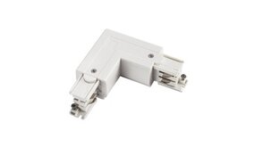 Spectrum 3-Fase Spanningsrail toebehoren | L stuk - Hoek verbinding - Rechts voeding Connector - 3 phase - Wit Spectrum 3-Fase Spanningsrail toebehoren | L stuk - Hoek verbinding - Rechts voeding Connector - 3 phase - Wit