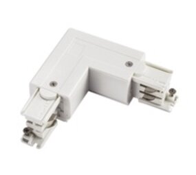 Spectrum voor de installateur 3-Fase Spanningsrail toebehoren | L stuk - Hoek verbinding - Rechts voeding Connector - 3 phase - Wit