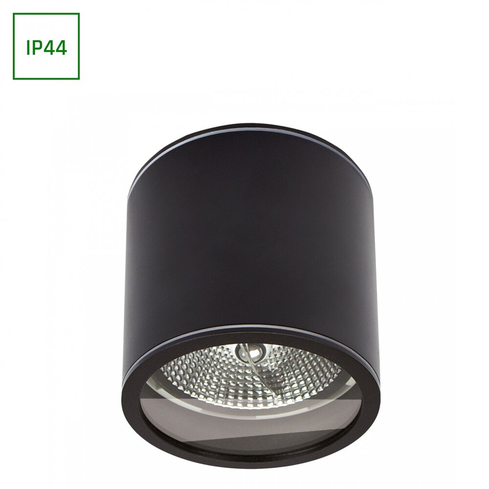 Spectrum LED Plafondspot CHLOE - GU10 AR111 - IP44 - excl. LED spot - Zwart - rond