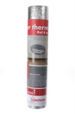 LCB LED Europe  Radiatorfolie Maclean Therm Zilver - 400x50cm - 2m² - 2mm PE-Schuim met Aluminium Reflectielaag - Warmte-isolerend - Rd 0,1