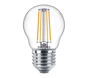 Philips LED Verlichting | Officieel distributeur LED Filament Helder glas -  G45 Kogellamp - E27 fitting -  4.7W 470lm - 827 Zeer Warm Wit | Vervangt 40W