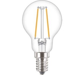 Philips LED Verlichting | Officieel distributeur Dimbare LED Filament Kogellamp E14 P45 - 3.4W 470Lm - 2700K 927 Warm Wit | TRIAC DIM - Helder glas - Vervangt 40W