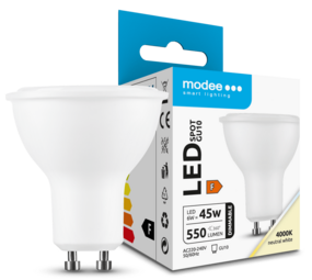 Modee Lighting LED Spot GU10 Modee Lighting - 6W 550Lm - 4000K 840 Helder Wit - Dimbaar - 110° - Ø50x56mm - Vervangt 45W Modee Lighting LED Spot GU10 Modee Lighting - 6W 550Lm - 4000K 840 Helder Wit - Dimbaar - 110° - Ø50x56mm - Vervangt 45W