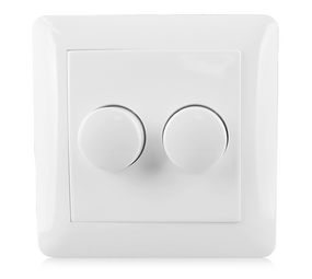 LCB LED Europe  Afdekraam voor duo dimmer wit