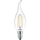 Philips LED Verlichting | Officieel distributeur CorePro LED candle E14 gebogen punt Filament Helder 2W 250lm - 927 Zeer Warm Wit | - Niet Dimbaar - Vervangt 25W