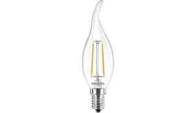 Philips CorePro LED candle E14 gebogen punt Filament Helder 2W 250lm - 927 Zeer Warm Wit | - Niet Dimbaar - Vervangt 25W Philips CorePro LED candle E14 gebogen punt Filament Helder 2W 250lm - 927 Zeer Warm Wit | - Niet Dimbaar - Vervangt 25W