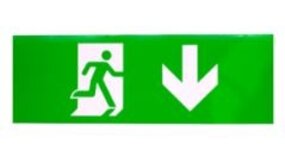 LCB LED Europe Noodverlichting sticker - Beneden LCB LED Europe Noodverlichting sticker - Beneden