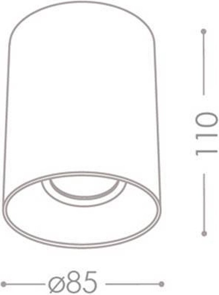 Kanlux Opbouwspot- rond - zwart - IP20 -GU10 fitting