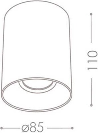 Kanlux Opbouwspot- rond - zwart - IP20 -GU10 fitting