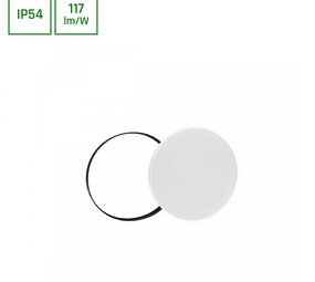 Spectrum voor de installateur LED Bulkhead Plafond /  Wandlamp - Nymphea IP54 - 24W 2800Lm - Lichtkleur optioneel (3000k, 4000k en 6000k)