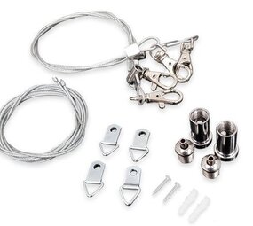 LCB LED Europe  LED paneel opbouw - Ophangsysteem Type B met 4 staaldraden van 1 meter en karabijn sluiting