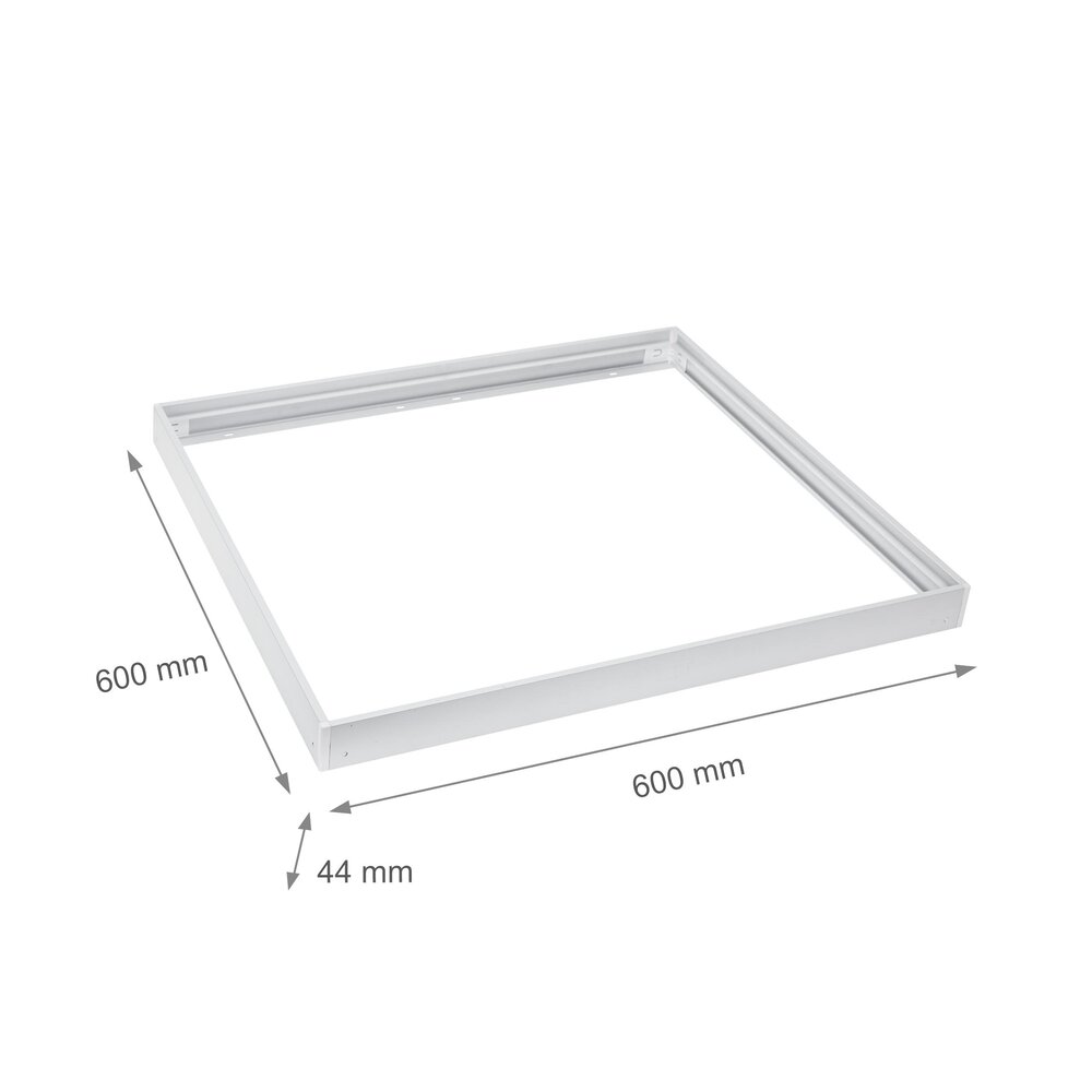 Spectrum  LED paneel opbouw - 60x60cm Framesysteem Type B schroefloos - Wit aluminium - 5cm hoog