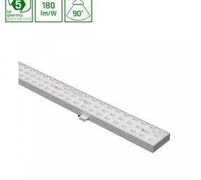 Spectrum voor de installateur Limea PRO Lichtlijn 75W NW 230V 90graden IP40 IK08 1438mm WIT 5 jaar garantie DALI
