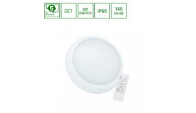 Spectrum voor de installateur: Betaalbare kwaliteit en veelzijdige LED-oplossingen LED Plafond/wand armatuur IP65 - NOOD & Sensor - 24W 3480Lm / 30W 4350Lm  Dipswitch | 830-840-865 CCT Lichtkleur instelbaar | Stepdim Ø320mm