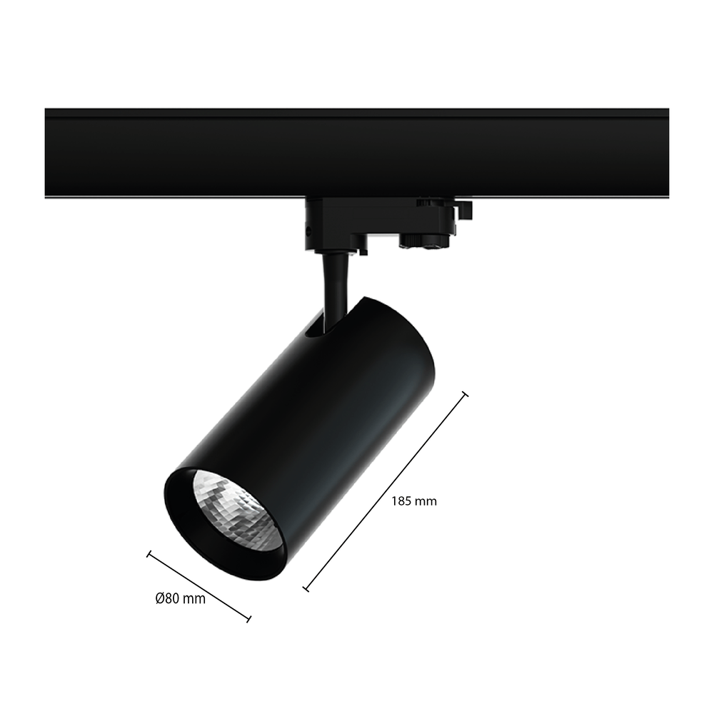 LCB LED Europe  3-Fase LED Railspot - 3000K - 20W - Zwart - 40°