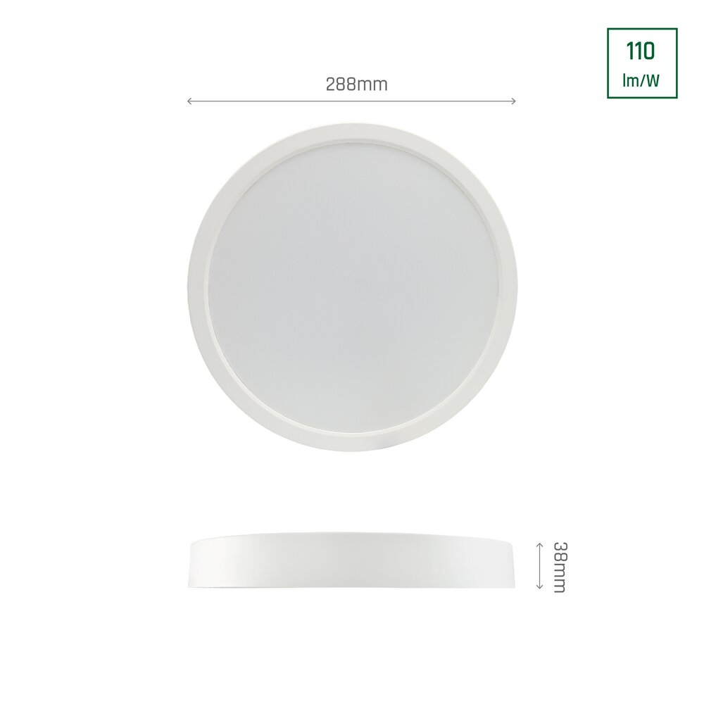 Spectrum LED plafonnière IP20 IK06 - 24W 2650lm - 4000K 840 - Rond