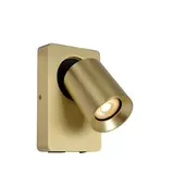 Lucide LED Wandspot Nigel - Dimbaar - GU10 - 1x5W 2200K/3000K - Met USB oplaadpunt - GOUD Lucide LED Wandspot Nigel - Dimbaar - GU10 - 1x5W 2200K/3000K - Met USB oplaadpunt - GOUD