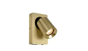 Lucide LED Wandspot Nigel - Dimbaar - GU10 - 1x5W 2200K/3000K - Met USB oplaadpunt - GOUD Lucide LED Wandspot Nigel - Dimbaar - GU10 - 1x5W 2200K/3000K - Met USB oplaadpunt - GOUD