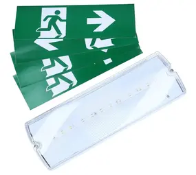 LCB LED Europe  Noodverlichting Portiek armatuur IP65 - 3W 6500K - 3 uur noodbatterij - Autotest functie inclusief pictogram