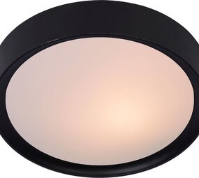 Lucide Moderne Plafondlamp IP20 - LEX  Zwart 25 cm - 1-Lichts  |  1xE27 Fitting - 230v