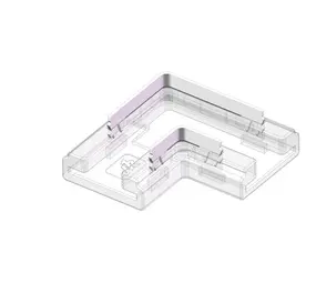 LCB LED Europe  LED COB strip verbinding 2 Pin  - L stuk - Hoek connector voor enkelkleurige strip - 8mm transparant