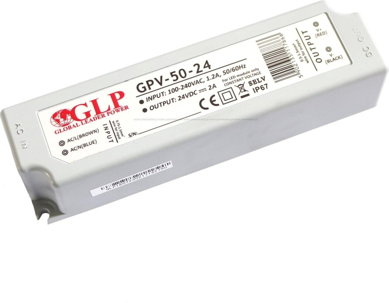 LCB LED Europe LED voedingsadapter - 24V 48W 2A - IP67 Waterdicht LCB LED Europe LED voedingsadapter - 24V 48W 2A - IP67 Waterdicht