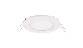 LCB LED LED Inbouwspot Dimbaar - Downlight Ultra slim 120MM - Rond Wit - 6W 600Lm - 3000k 830 Warm Wit | IP44 Zaagmaat 110mm