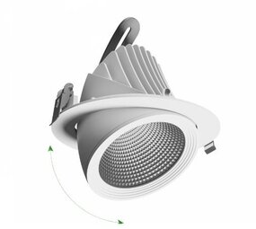 Spectrum voor de installateur LED Downlight Banaanspot - Wit - Kantelbaar | 19W 2375Lm - 840 Helder Wit | 5 jaar garantie