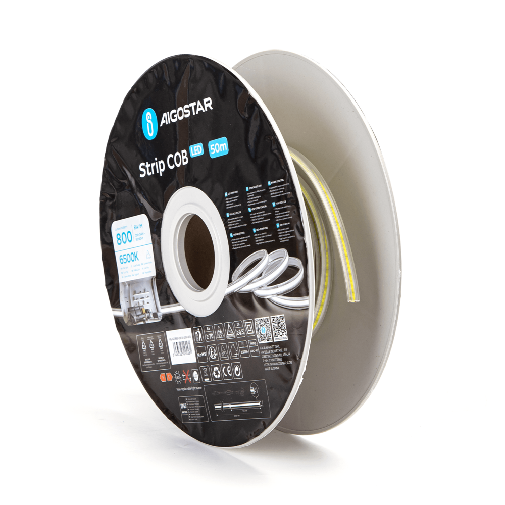 LED COB lichtslang - 40W 8000Lm - 6500K Daglicht Wit   |  5 meter - 8MM Breed - werkt direct op 230V LED COB lichtslang - 40W 8000Lm - 6500K Daglicht Wit   |  5 meter - 8MM Breed - werkt direct op 230V