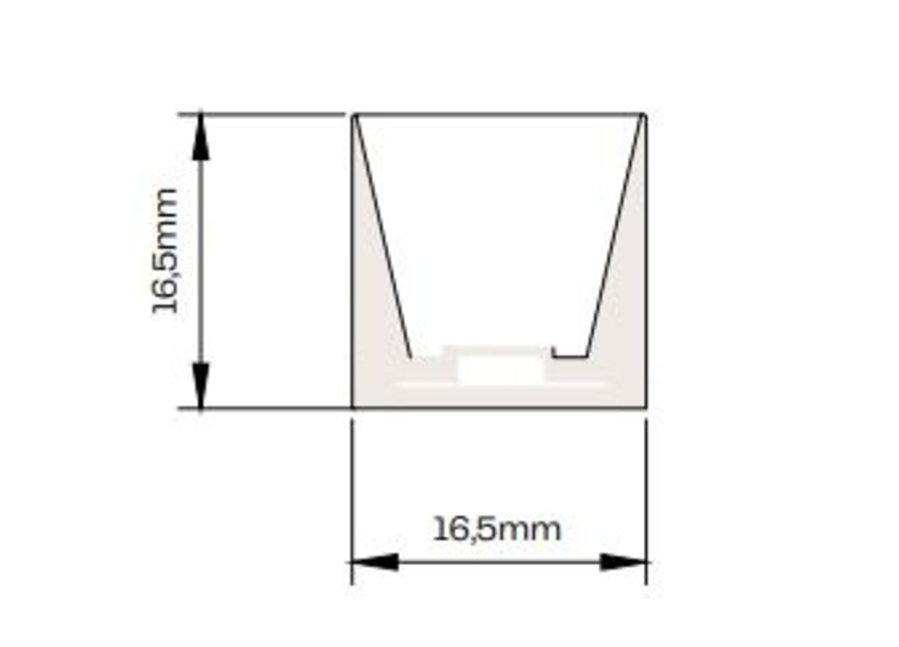 LCB LED Montage Profiel Neonflex Topview